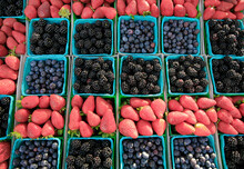 Berries At A Farmer's Market.
