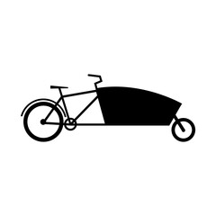 Wall Mural - Cargo Bike silhouette icon. Transporter bicycle flat vector illustration