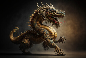 Wall Mural - Traditional Chinese dragon. Chinese new year celebration. Generative ai