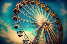 Ferris Wheel With Yellow Cabins