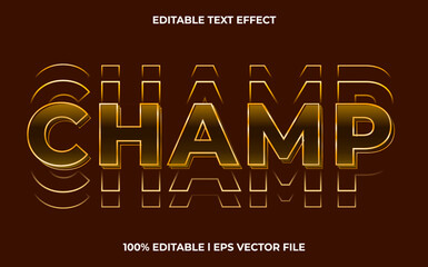 Wall Mural - Champ editable text effect, lettering typography font style, glitch 3d text for tittle