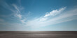 Beautiful Horizon Blue Sky with Subtle Clouds Background and Empty Floor