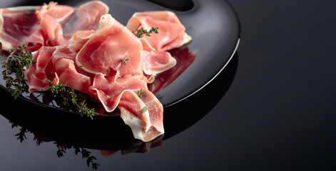 Wall Mural - Prosciutto with thyme.