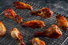 Roasted Chicken Wings On Grill