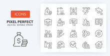 Investment Funds Line Icons 256 X 256