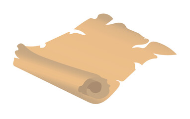 Aufkleber - Old paper scroll of papyrus and empty antique parchment. Vector illustration in cartoon design isolated