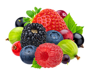 Wall Mural - Berry isolated on white background with clipping path, top view