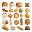 canvas print picture - Bäckerei Icons in 3D - Generative AI