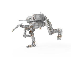 killer mech is runnung for war side view