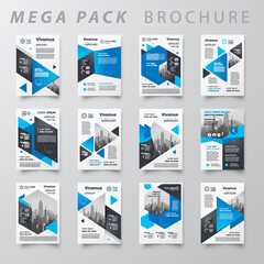 Wall Mural - Mega pack Brochure design template flyer set, abstract business brochure size A4 template, creative cover, trend brochure set