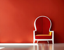 Generative AI Of Red Armchair On Red Background