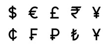 Currencies Icons Set, 32x32 Pixel Perfect, Linear