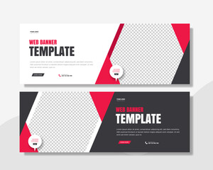 Wall Mural - creative digital web banner template design. simple and modern