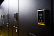 Modern lockers in the locker room equipped with proximity locks