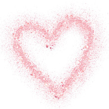 Rose Gold Glitter Hand-drawn Heart