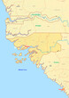 © M&M Baciu - Guinea-Bissau map with cities streets rivers lakes