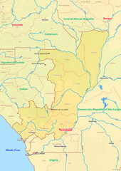  Republic of the Congo map with cities streets rivers lakes