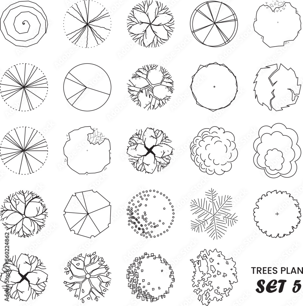 Architectural Drawing Trees Plan Set 5