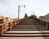 Fototapeta Pomosty - Bridge made of Wood called PONTE ACCADEMIA which means bridge of the Academy in Venice in Italy
