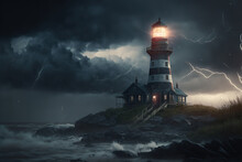 Storm At The Lighthouse Generative AI