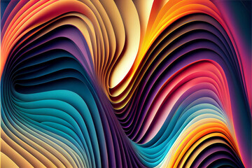 Wall Mural - abstract color 3D paper art illustration poster