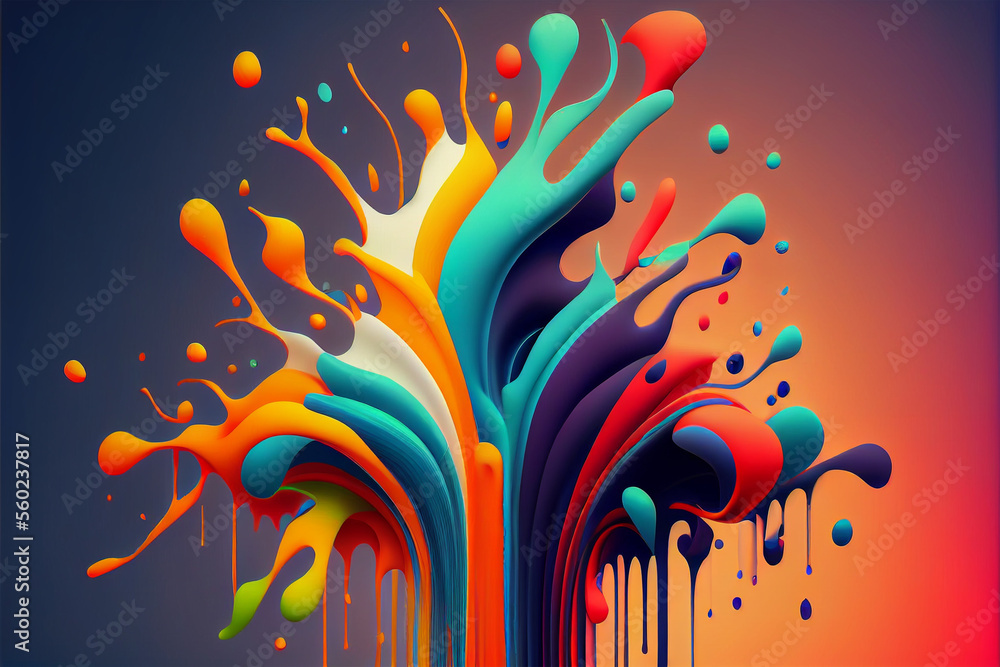 Post Form Splash splash 3d poster modern background. Liquid forms Stock Illustration ...