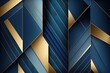 © Be Doa - metal and wood textured geometric patterns background in gold and blue, abstract wallpaper, generative AI