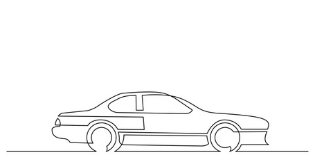 Sticker - continuous line drawing of classic car - PNG image with transparent background