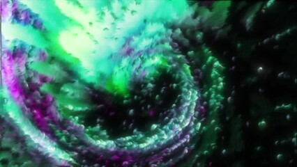 Wall Mural - Spiral Cosmic Explosion. Motion. Swirling misty spiral with shiny particles. Colorful spiral rotates with misty vortex and shiny particles