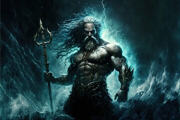 greek god poseidon. ai