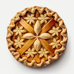 Wall Mural - Delicious Apple Pie on a White Background