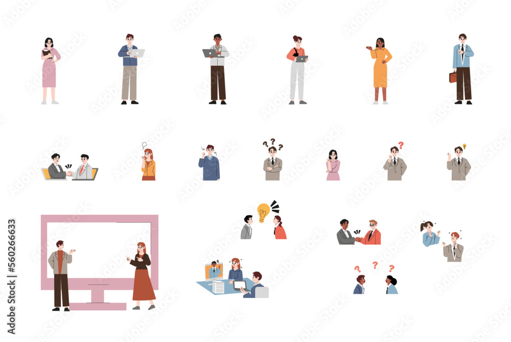 Office people big vector set. Office life. Flat vector characters ...