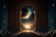 © Natthithin - A huge dimensional door, opposite the door is a wonderful world With Generative AI