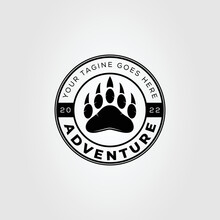 Vintage Grizzly Paws Or Bear Claw Logo Vector Illustration Design