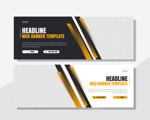 Wall Mural - creative digital web banner template design. simple and modern