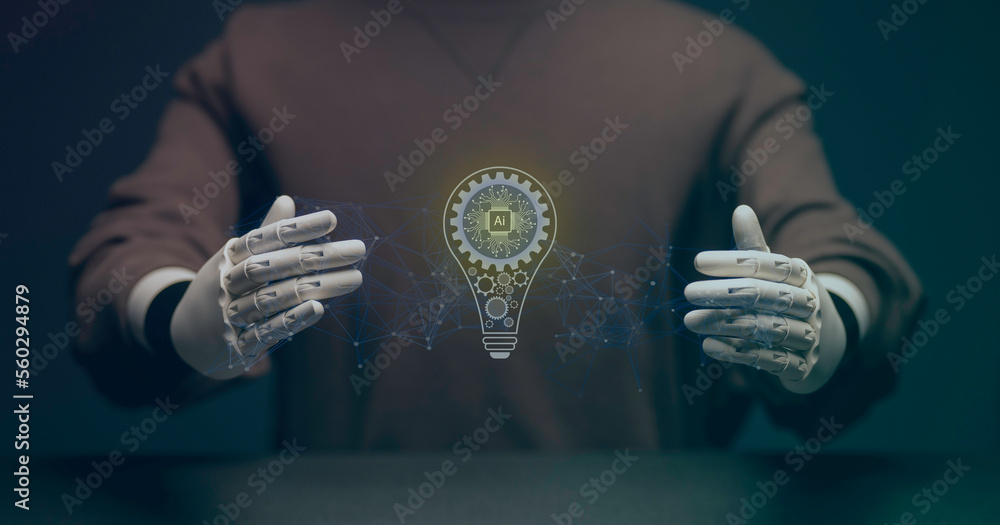 Business and artificial intelligence technology for humans to teach and ...