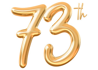 Anniversary 73th 3d gold number with generative AI