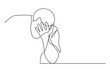 continuous line drawing sitting man in despair - PNG image with transparent background