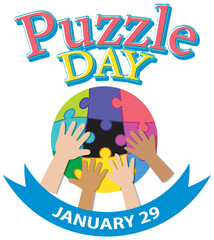 Wall Mural - National puzzle day banner