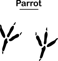 Parrot foot print icon,paw print illustration on white background..eps