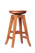 tall wooden bar stool isolated on white background.