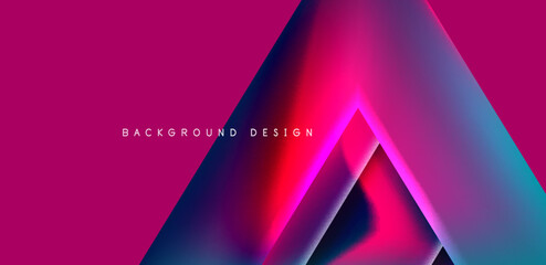 Futuristic triangle vector abstract background with colorful fluid gradients