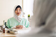 © Art_Photo - Muslim asian woman doctor service help support discussing and consulting talk to muslim woman patient at meeting health medical care express trust concept in hospital.healthcare and medicine