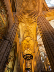 Wall Mural - Detail of interior of Barcelona Cathedral