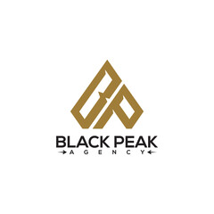 Wall Mural - BP mountain letter logo design