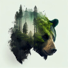 Double Exposure With A Bear Free Stock Photo - Public Domain Pictures