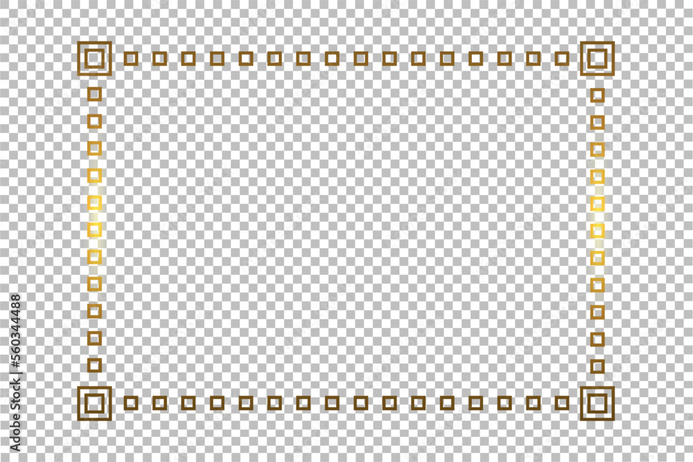 Luxury gold border isolated on transparent background. Glowing gradient ...