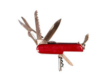 Swiss Army Knife Isolated On Transparent Png With No Background.