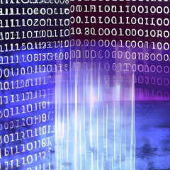 binary sci-fi digital code background. generative ai.