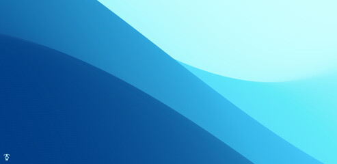 Blue abstract background. Water surface. Sky with clouds. Landscape with mountains. Vector illustration for design.